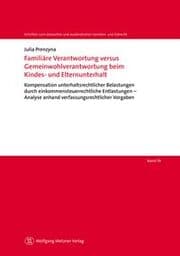 Cover von Familiäre Verantwortung versus Gemeinwohlverantwortung beim Kindes- und Elternunterhalt