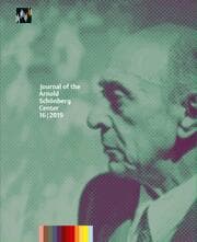 Cover von Journal of the Arnold Schönberg Center