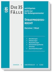 Cover von Die 35 wichtigsten Fälle Strafprozessrecht