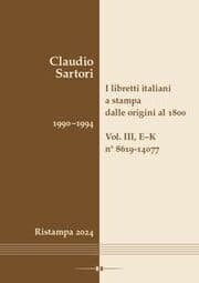 Cover von I libretti italiani a stampa dalle origini al 1800. Catalogo analitico con 16 indici