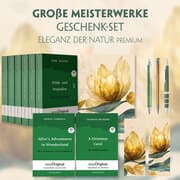 Cover von Große Meisterwerke Geschenkset - 8 Bücher (Hardcover+ Audio-Online) + Eleganz der Natur Schreibset Premium