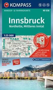 Cover von KOMPASS Wanderkarte 036 Innsbruck, Nordkette, Mittleres Inntal 1:35.000