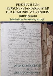 Cover von Findbuch zum Personenstandsregister der Gemeinde Zotzenheim/ Rheinhessen