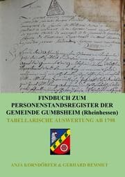 Cover von Findbuch zum Personenstandsregister der Gemeinde Gumbsheim/Rheinhessen