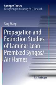 Cover von Propagation and Extinction Studies of Laminar Lean Premixed Syngas/Air Flames